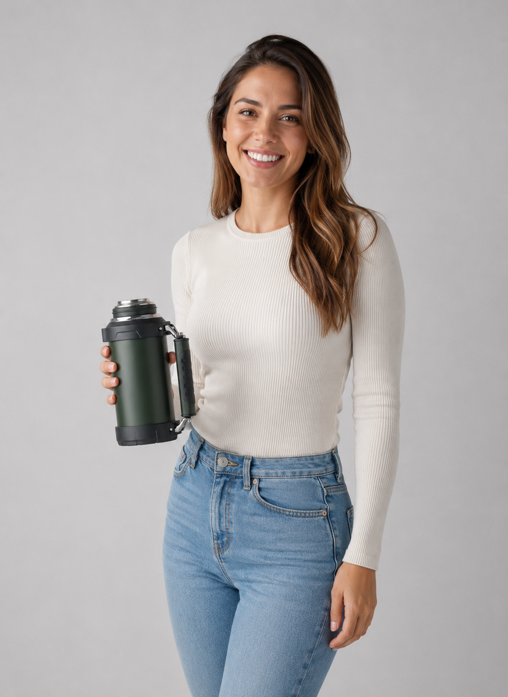 Heavy-Duty Insulated Outdoor Thermos Bottle front view