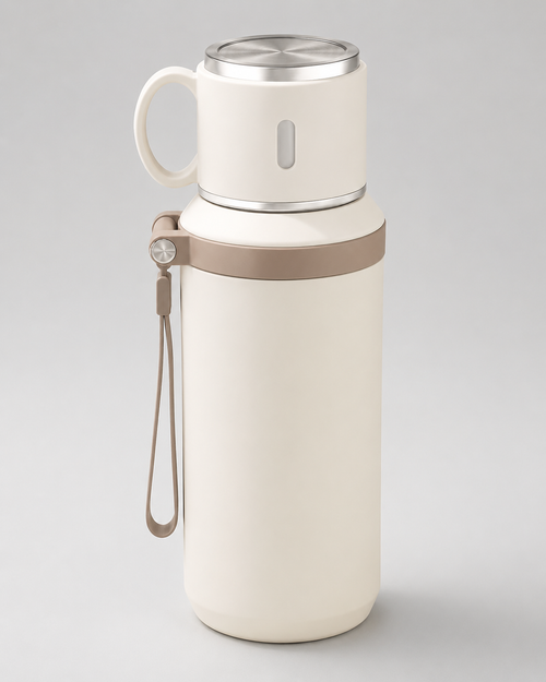 Portable Insulated Thermos Bottle with Detachable Cup