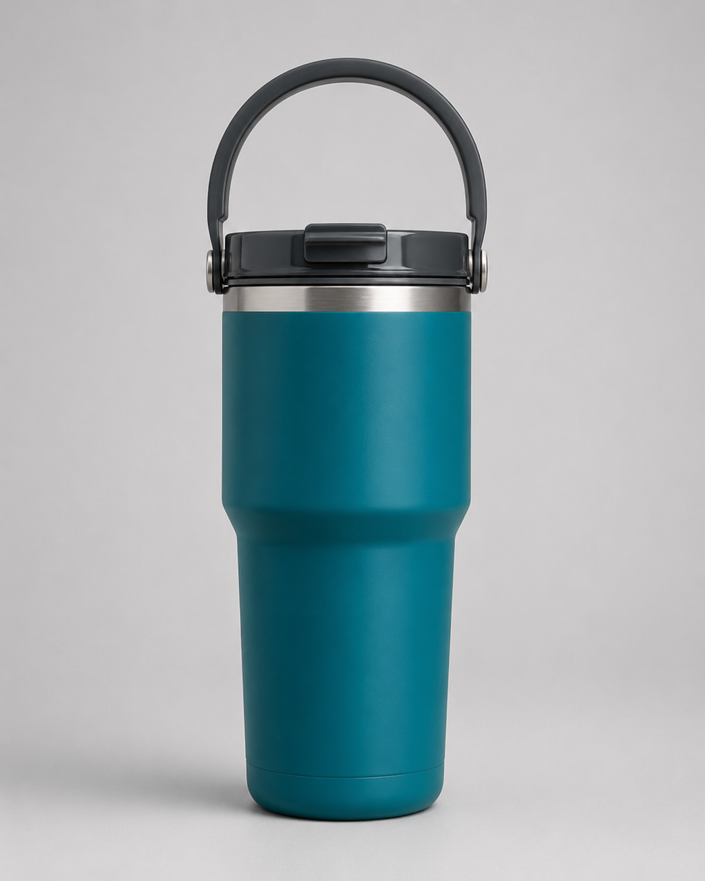 Teal Insulated Travel Tumbler with Carry Handle