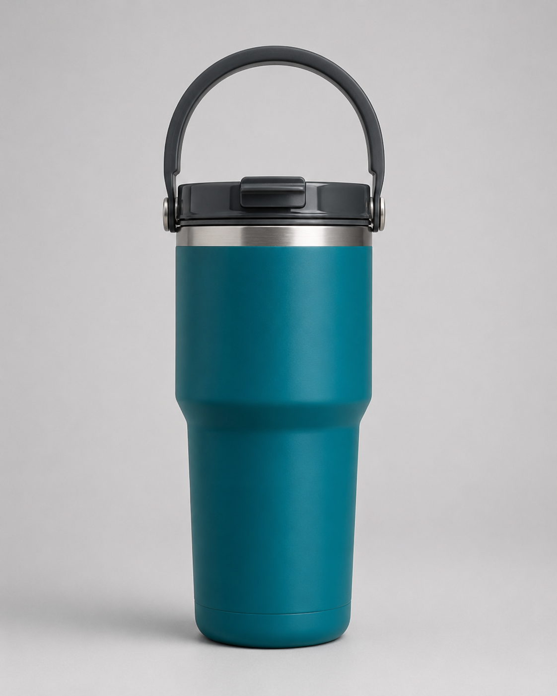 Teal Insulated Travel Tumbler with Carry Handle