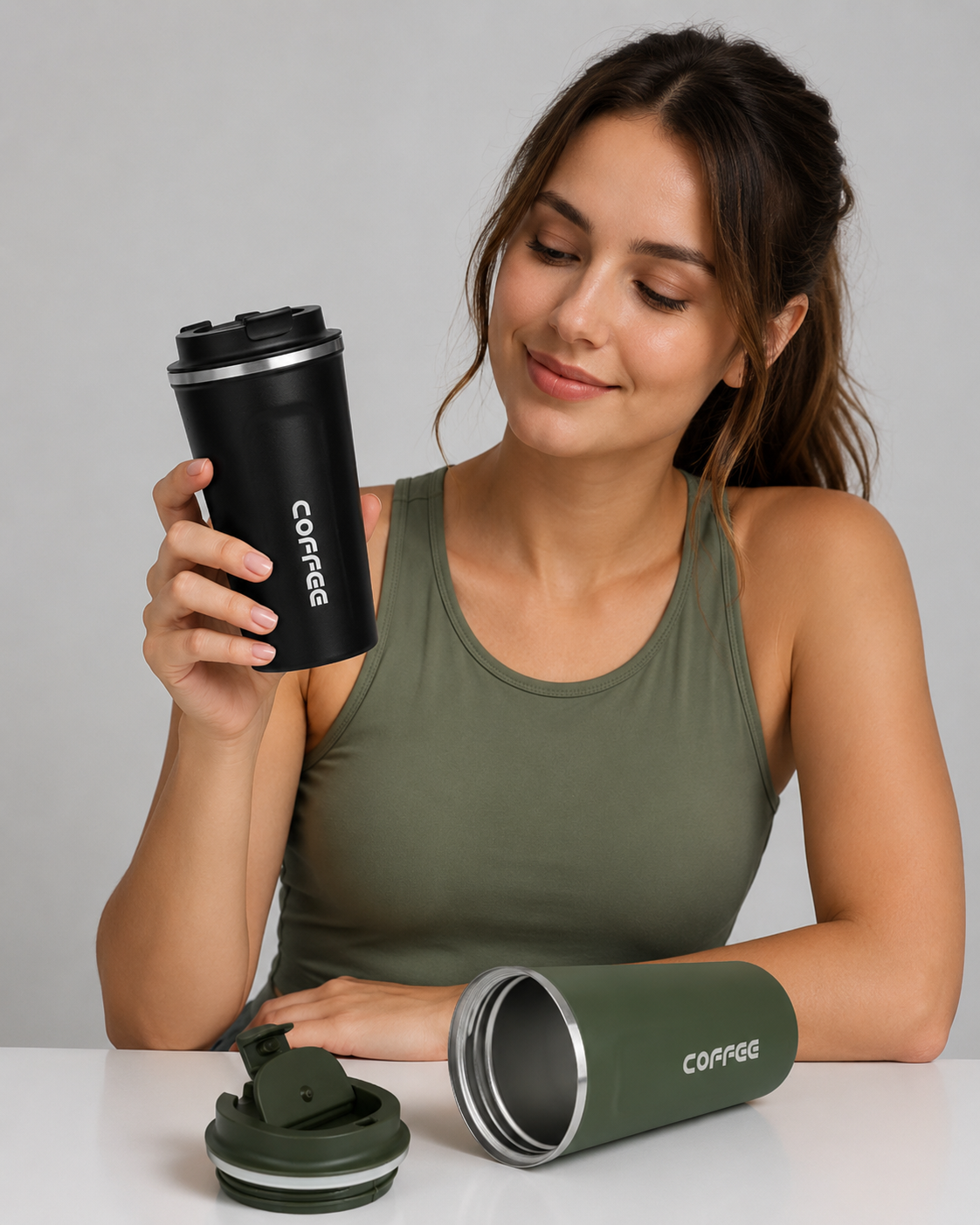 Generous size drink cup side view