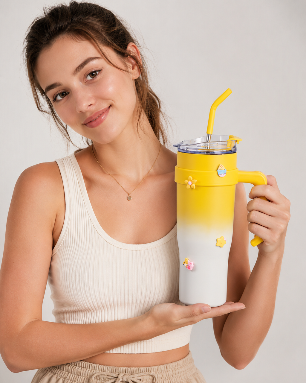 Premium spacious drink cup detail view