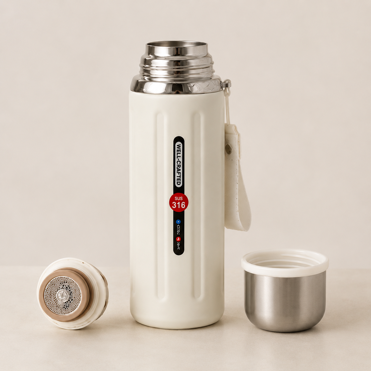 Reliable bottle with secure lid detail view