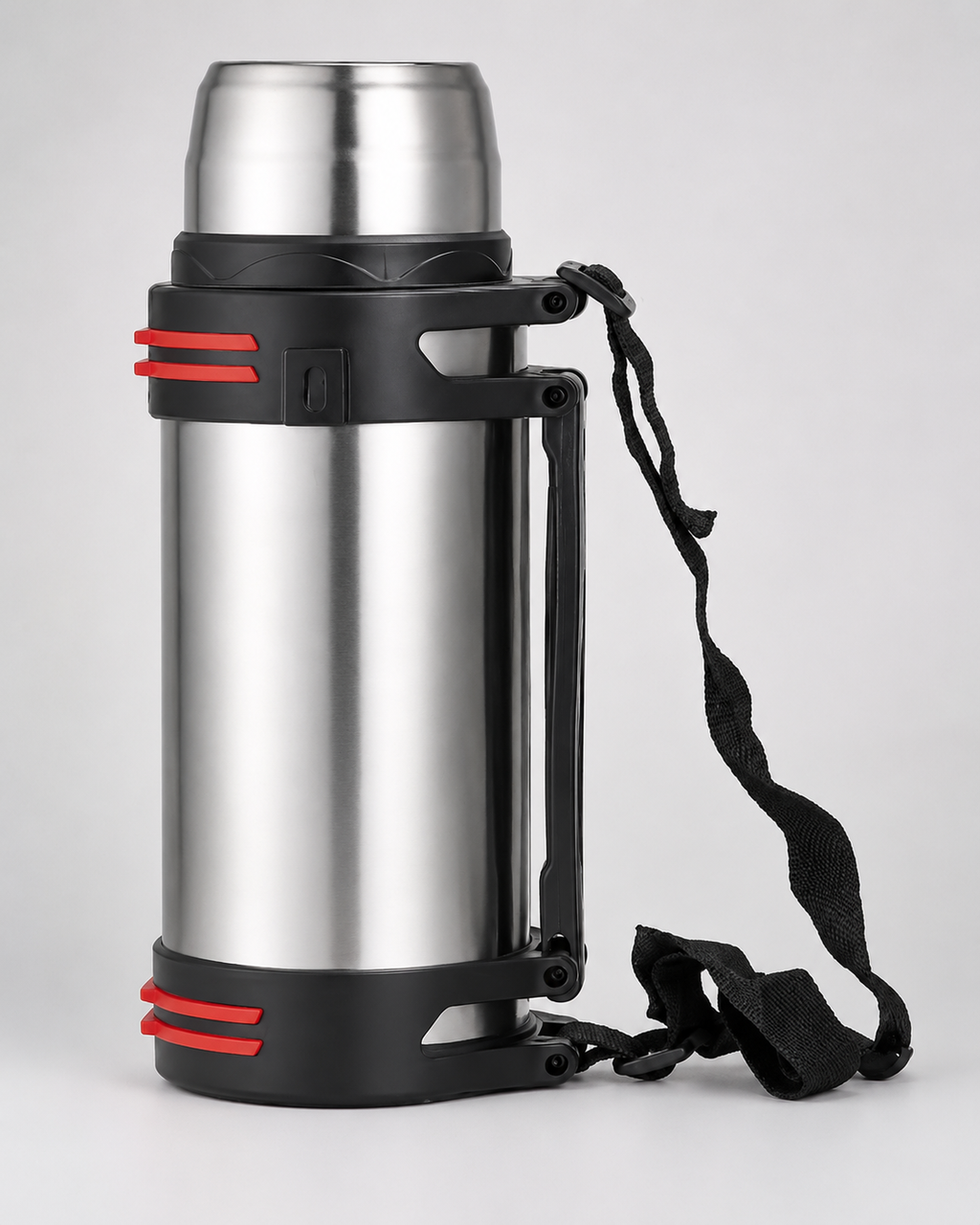 Insulated thermos bottle detail view