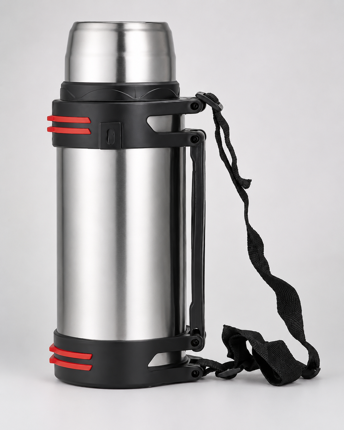 Insulated thermos bottle detail view